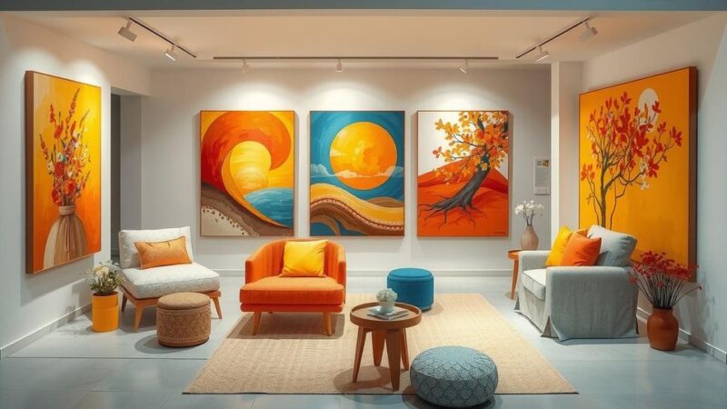 Pameran seni dengan karya artistik penuh warna untuk mendukung kesejahteraan pasien di institusi perawatan.