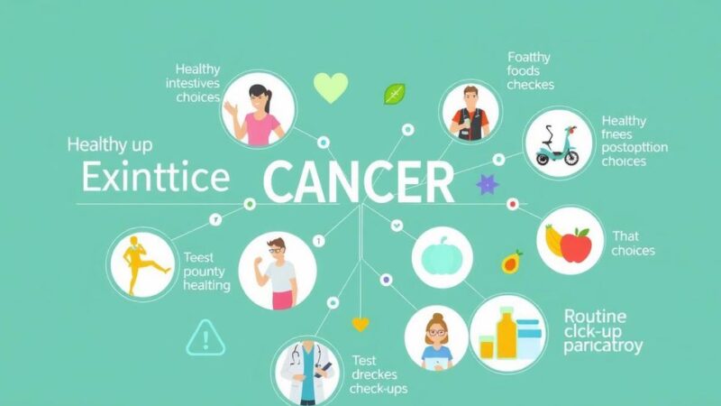 Infographic on cancer education initiatives highlighting healthy lifestyle choices and prevention methods in Linn County.