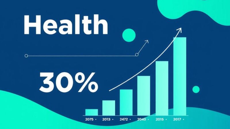 Ilustrasi statistik kesehatan dengan grafik modern dan skema warna biru-hijau, mencerminkan tren kanker.
