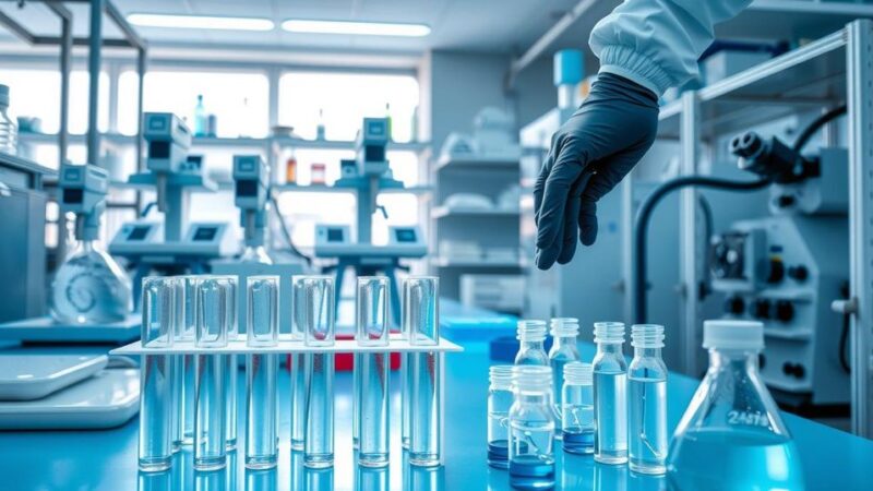 A laboratory scene illustrating advanced testing equipment for cancer detection in blood samples using advanced technology.