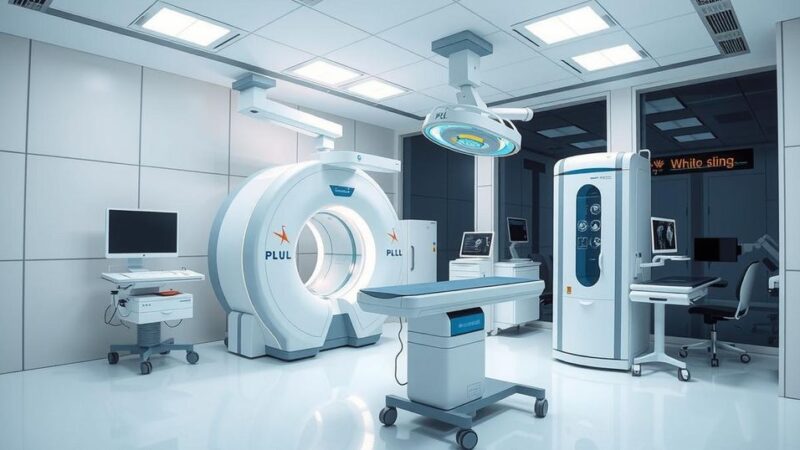 Teknologi maju dalam perawatan kanker, memperlihatkan alat diagnostik dan pengobatan terbaru untuk prostatic cancer.