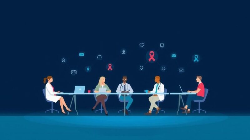 Panel discussion on cancer prevention strategies with a dark blue color scheme, emphasizing the urgency and expertise.