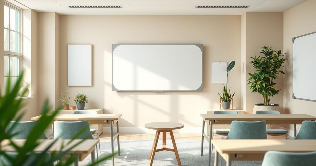 Pemandangan suasana pelatihan eLearning untuk program skrining kanker paru-paru dengan suasana belajar yang tenang dan alami.