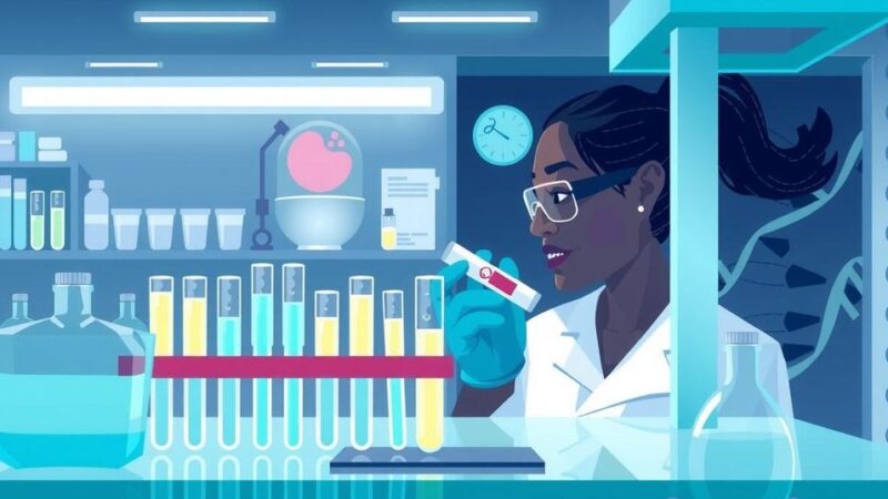 Ilustrasi penelitian inovatif untuk mendeteksi kanker menggunakan tes DNA dari urine.