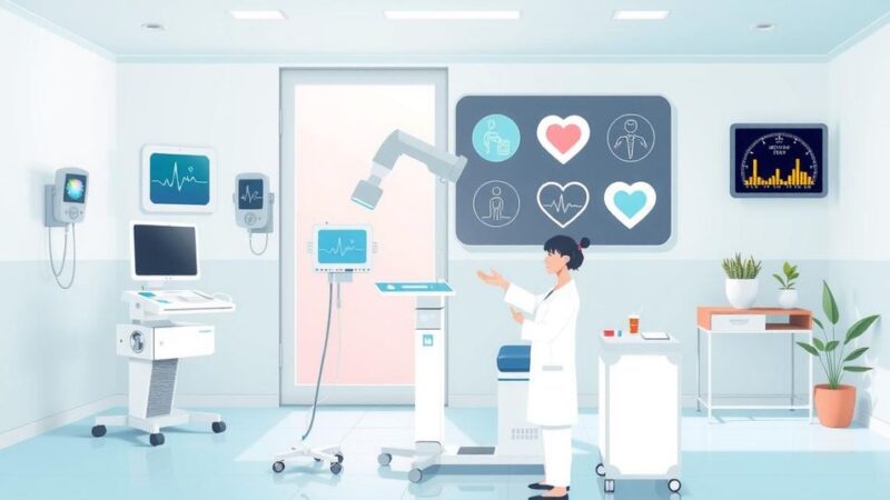 Ilustrasi menjelaskan pentingnya deteksi dini kanker dengan alat medis modern dan suasana positif yang cerah.