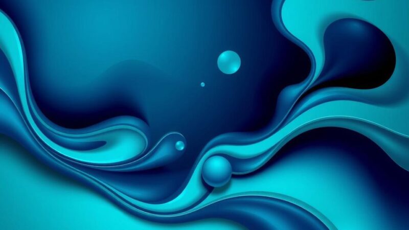 Pensive abstract representation of scientific research in oncology with deep blue and green hues.