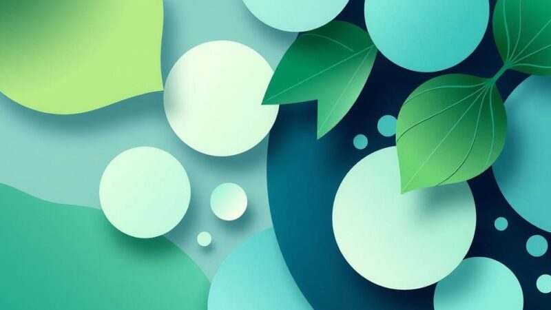 Botanical abstract with shades of green and blue, symbolizing health and vitality in dental care.