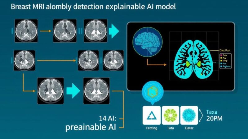 Diagram teknik deteksi anomali MRI payudara menggunakan model AI yang menjelaskan.