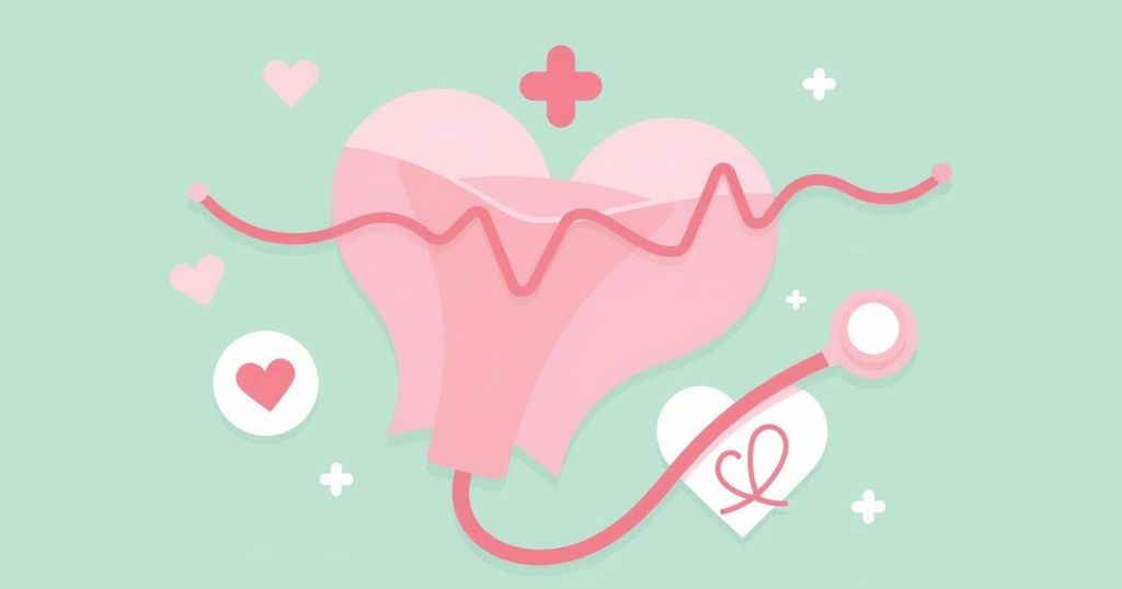 Gambar ilustrasi tentang pentingnya skrining kanker serviks dengan fokus pada kesehatan wanita dan pencegahan.