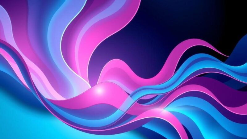 Visual representation of innovative immunotherapy for advanced breast cancer with abstract colors.