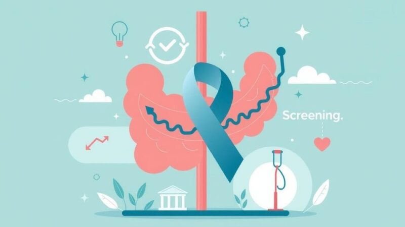 Ilustrasi tentang kanker gastrointestinal di negara berpenghasilan rendah dan menengah dengan tema penyuluhan kesehatan.
