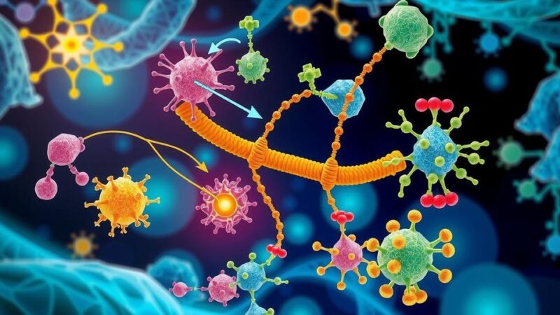 Ilustrasi proses biokimia dari protein Hedgehog dengan warna cerah dan gaya ilustrasi ilmiah.