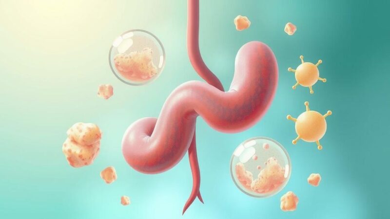 Gambar ilustrasi tentang kanker saluran empedu dengan skema warna lembut dan gaya seni realistis.