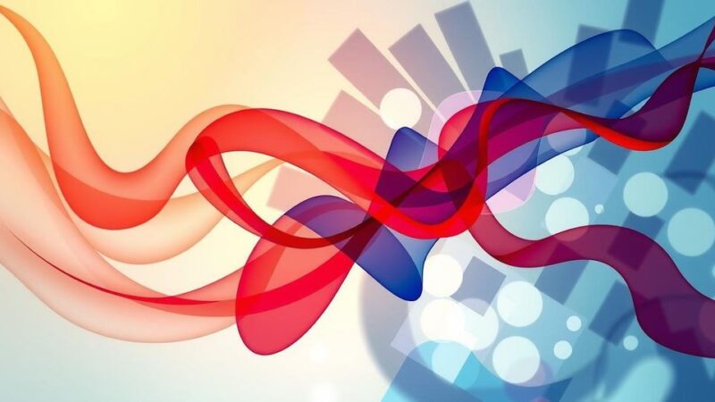 Gambar abstrak dengan warna hangat dan dingin yang menunjukkan konsep kemajuan dalam penelitian kanker.